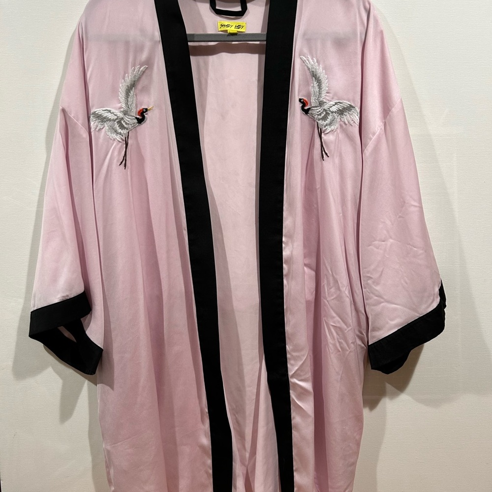 Shady Lady Pink Kimono with Crane Design from Nordstrom